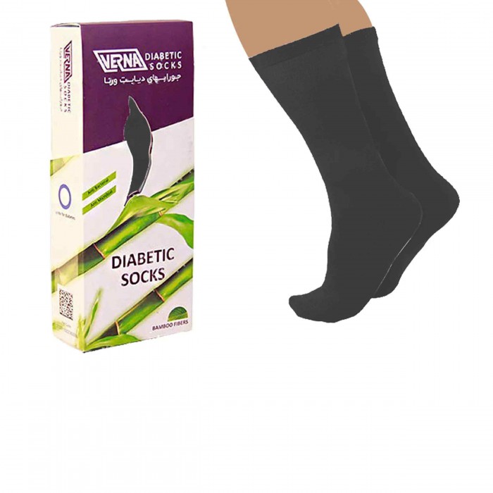 جوراب انتی باکتریال ورنا مدل بامبو مخصوص افراد دیابتی